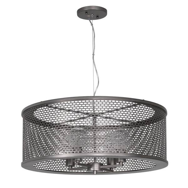 Varaluz Lit-Mesh Test 4-Light New Bronze Pendant with Recycled Steel Mesh Shade