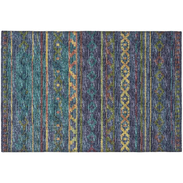 Yuma Multi 1 ft. 8 in. x 2 ft. 6 in. Geometric Indoor/Outdoor Washable Area Rug