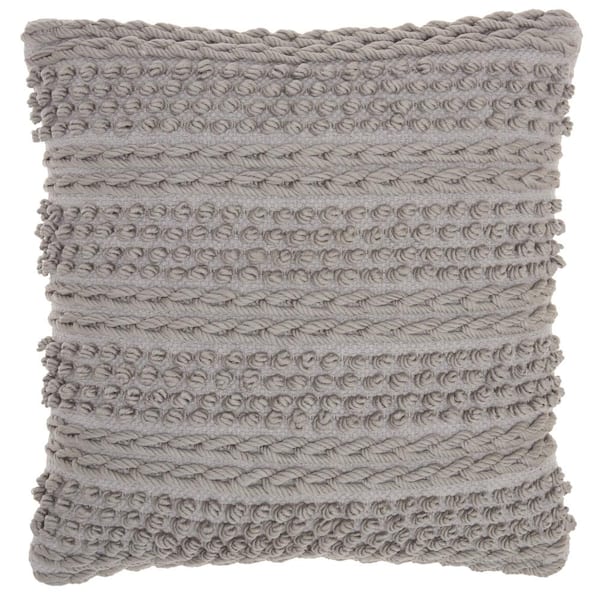 Mina Victory Lifestyles Light Gray 18 in. x 18 in. Throw Pillow