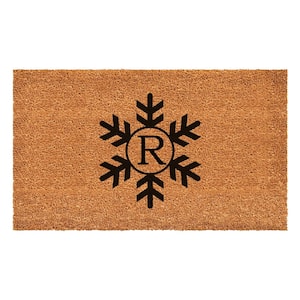 Snowflake Monogram Doormat, 24" x 36" (Letter R)