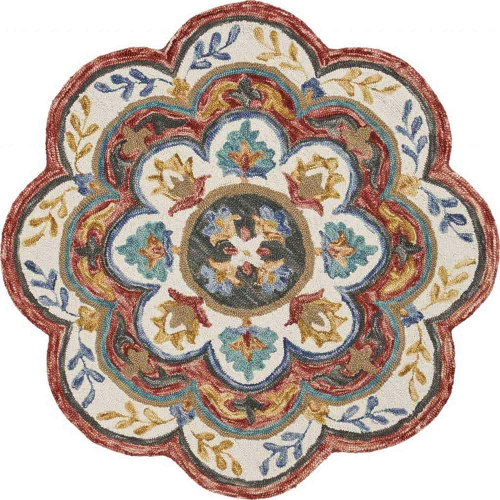 Bernadette Red 4 ft. Round Area Rug price history on PriceWatchPro