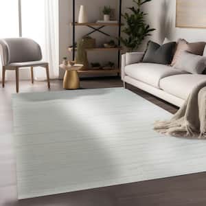 9 ft x 12 ft. White Elegant and Durable Hand Knotted Wool Modern Contemporary Flatweave Premium Rectangle Area Rugs