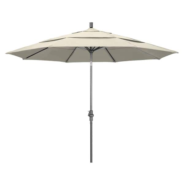 California Umbrella 11 ft. Hammertone Grey Aluminum Market Patio ...