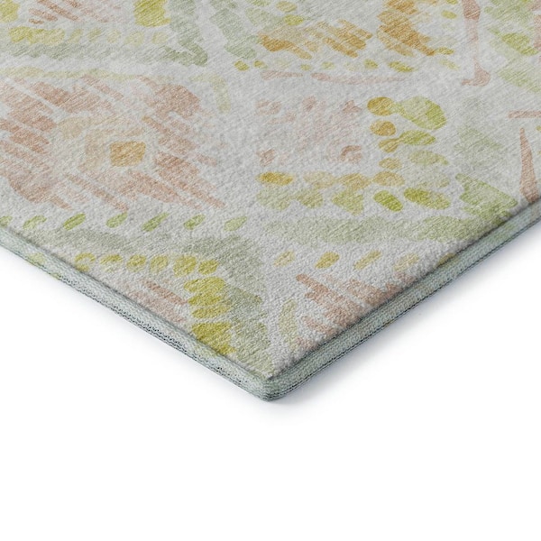 Mayfield Premium Machine Washable Abstract AMF1088 Pink 3 ft. x 5 ft. Area Rug