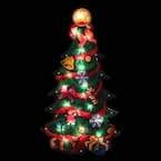 17.75 in. Lighted Christmas Tree with Presents Window Silhouette