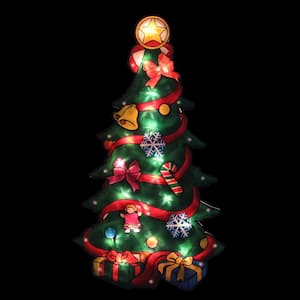 Northlight 17.75 in. Lighted Christmas Tree with Presents Window ...