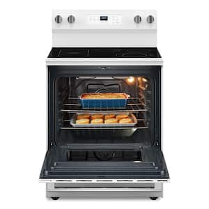 30 in. 5-Element Freestanding Electric Range in White with No Preheat Air Fry