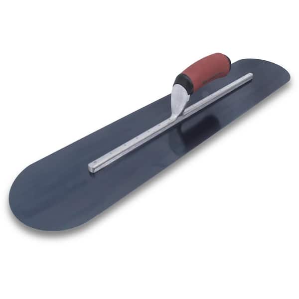 MARSHALLTOWN 22 in. x 4 in. Blue Steel Finishing Trl-Fully Rounded Curved Durasoft Handle Trowel