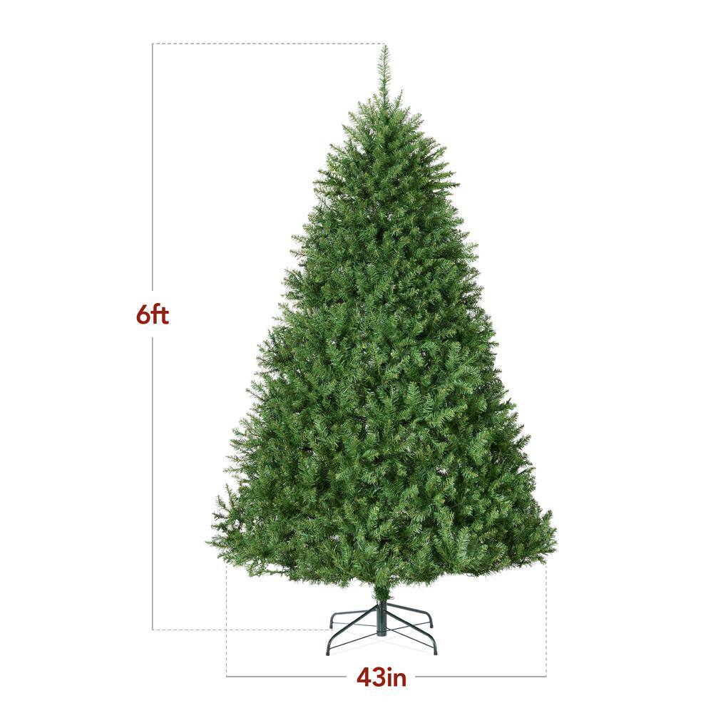 6ft Green Hinged Douglas Fir Artificial Christmas Tree with Metal Stand