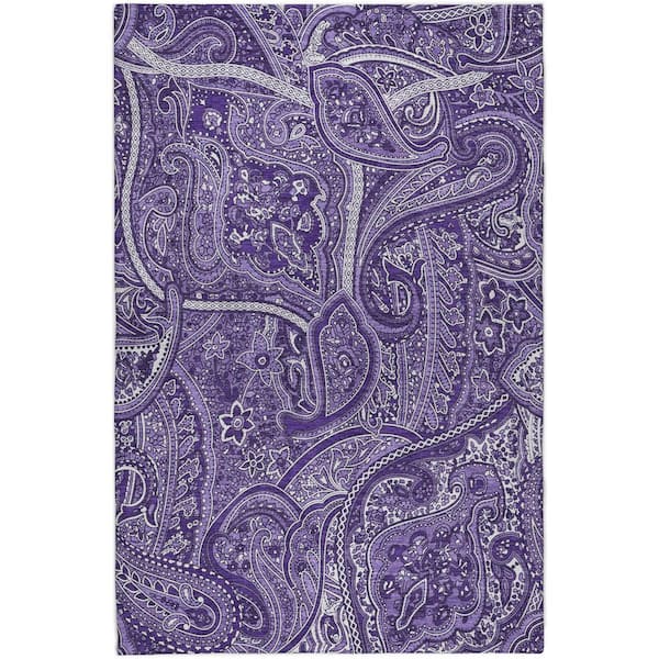 Dream Shag Premium Machine Washable Abstract ADS623 Purple 9 ft. x 12 ft. Area Rug