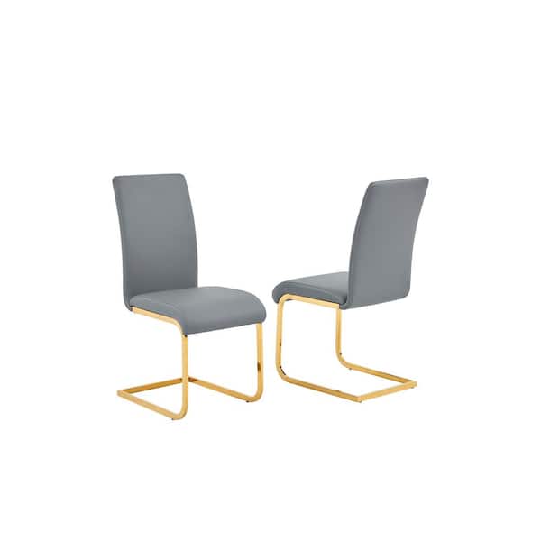 Best Master Furniture Trinity Grey/Gold Modern Side Chairs (Set of 2)
