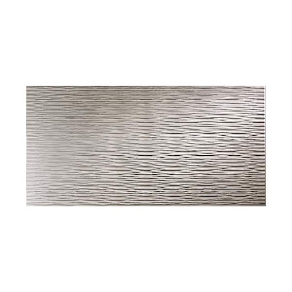Fasade Dunes Horizontal 96 in. x 48 in. Decorative Wall Panel in Argent Silver