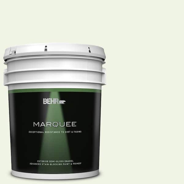BEHR MARQUEE 5 gal. #M370-1 Fresh Dew Semi-Gloss Enamel Exterior Paint & Primer