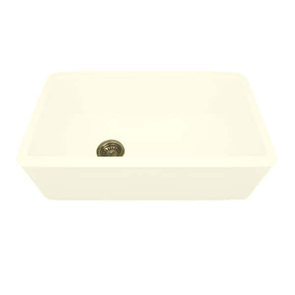 Whitehaus Collection Duet Reversible Farmhouse Apron Front Fireclay 30 in. Single Bowl Kitchen Sink in Biscuit