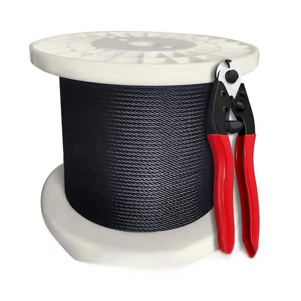 990 ft. x 1/8 in. Stainless Steel Cable for Cable Railing System in Black with 7 x 7-Wire Strand