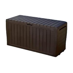 Outdoor 73 Gallon HDPE Storage Deck Box with Lockable Lid CWLD-10704-BN ...