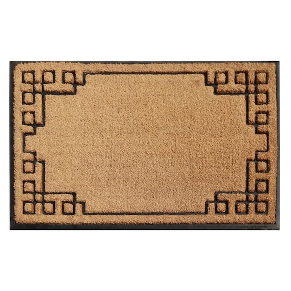 A1HC Rubber and Coir Beige 36 in. x 72 in. Non-Slip Heavy Duty Outdoor Doormat for Front Door, Thick Durable Entry Mat