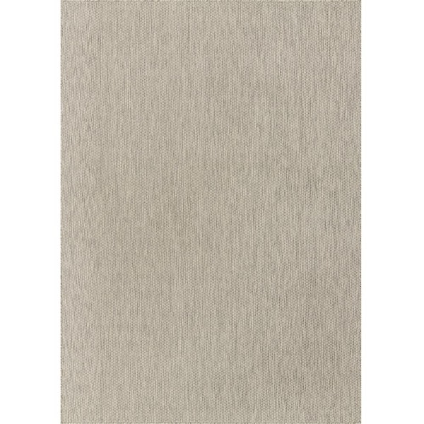 Gray Polypropylene 5 ft. x 8 ft. Solid Indoor/Outdoor Area Rug