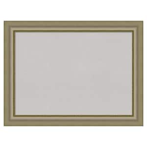 Vegas Silver Wood Framed Grey Corkboard 33 in. x 25 in. Bulletin Board Memo Board