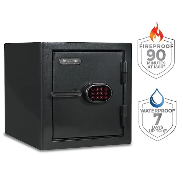 Diamond 1.42 cu. ft. Fireproof/Waterproof Home and Office Safe with Electronic Lock, Dark Grey Metallic Gloss