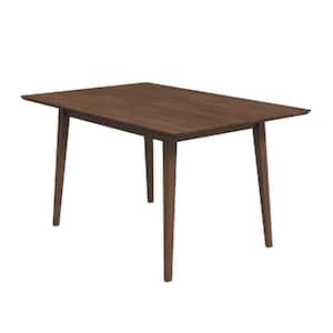 Aven 47 in. Mid Century Modern Style Solid Wood Walnut Brown Frame and Top Rectangular Dining Table (Seats 4)