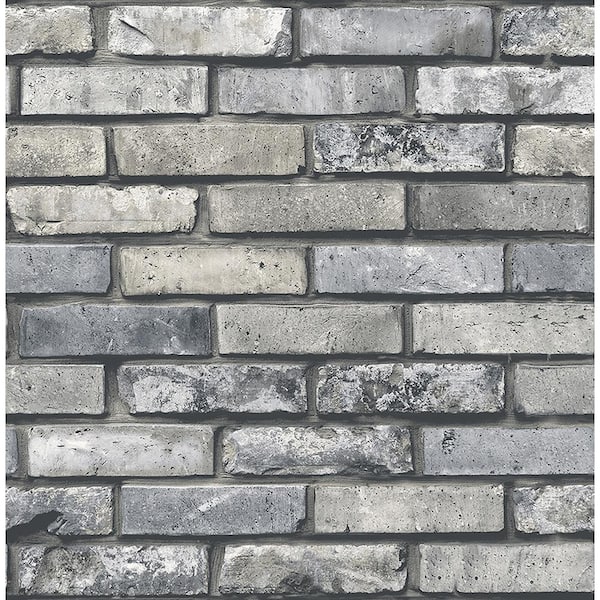 Brewster Painted Brick Grey Brick Wallpaper