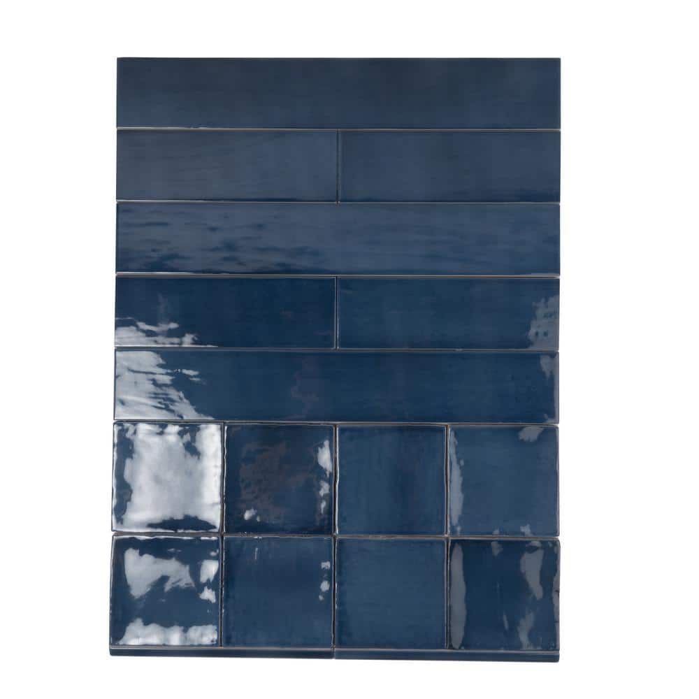 Silken Navy Blue Glossy Ceramic Square Wall and Floor Tile