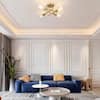 TOZING 16 in. 4-Light Modern Sputnik Gold Ceiling Light