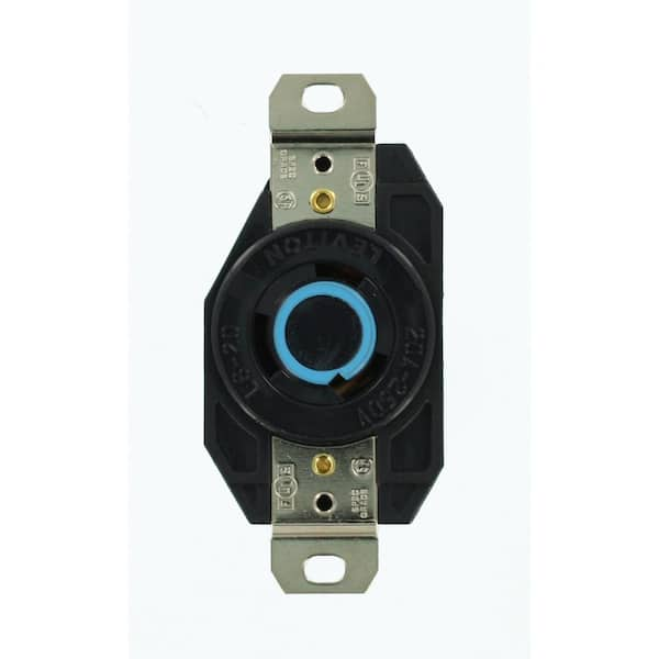 Leviton 20 Amp 250-Volt Flush Mounting Grounding Locking Outlet, Black