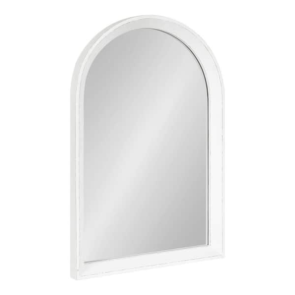 Kate and Laurel Hartman 30.00 in. H x 20.00 in. W Arch Wood Framed White Mirror