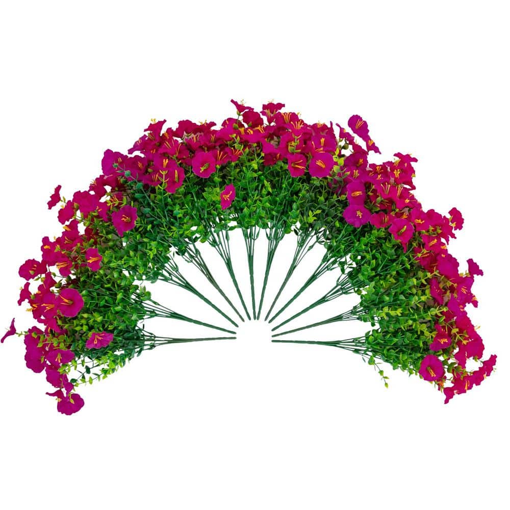 Nearly Natural 14 in. Fuchsia UV Resistant Artificial Morning
