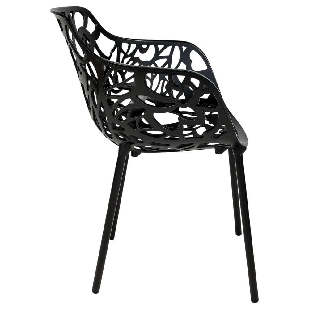 Devon Black Aluminum 5-Piece Outdoor Dining Set with Glass Top