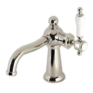 Nautical Single-Handle Single Hole Bathroom Faucet in Polished Nickel