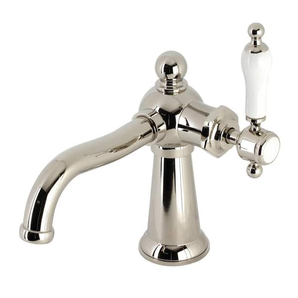 Kingston Brass Nautical Single-Handle Single Hole Bathroom Faucet in Polished Nickel