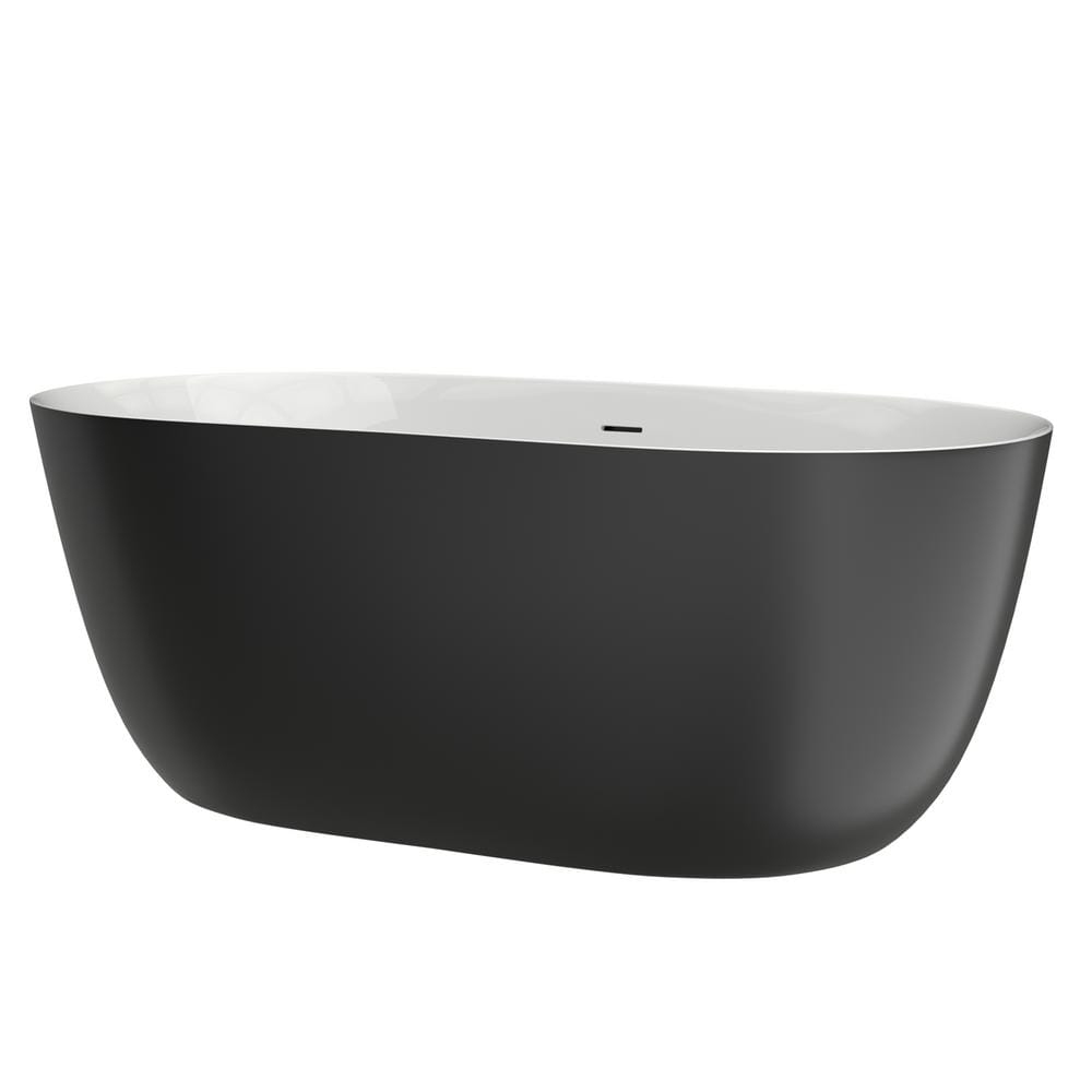 NTQ 59 in. x 30 in. Acrylic Free Standing Tub Oval Freestanding Soaking