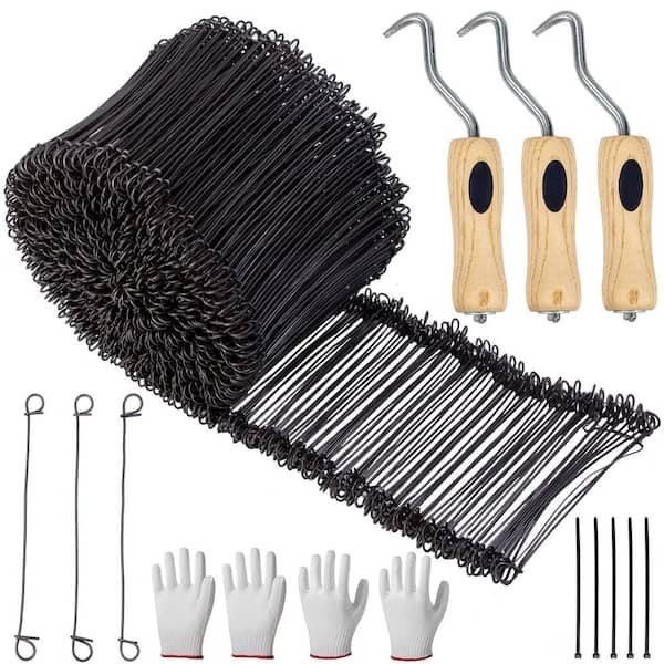 0.51 ft. 16 Gauge Rebar Tie Wire, 1000 PCS Double Loop Reinforcing Steel Bar Wire Bar Ties, 3 Tie Wire Twister Tie Tool