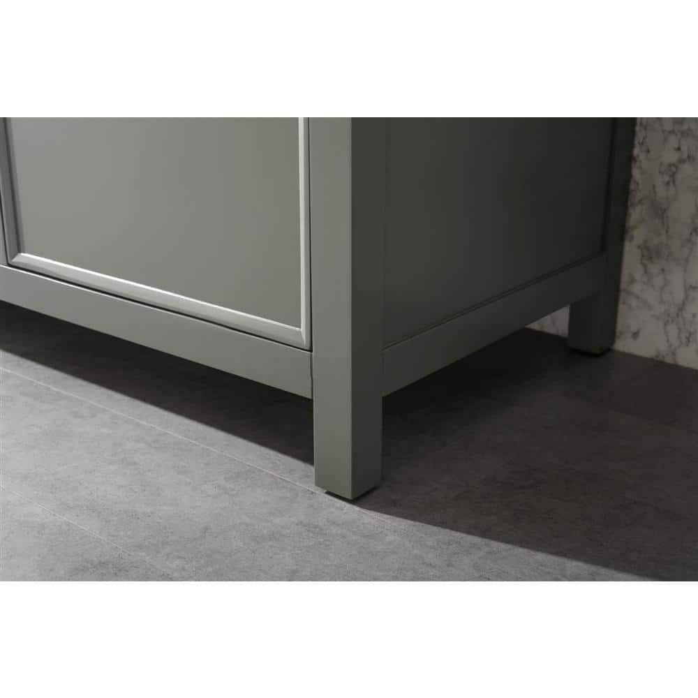 60" Pewter Green Double Sink Vanity with Marble Top
