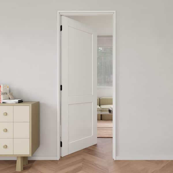 28 in. x 80 in. White 2-Panel Blank Solid Core Composite MDF Wood Primed Interior Door Slab for Pocket Door
