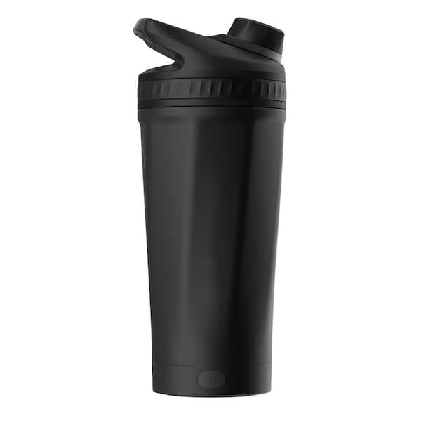 16 oz. Rechargeable Electric Protein Shaker, Obsidian Black, Black, Stainless Steel, Shaker Bottle