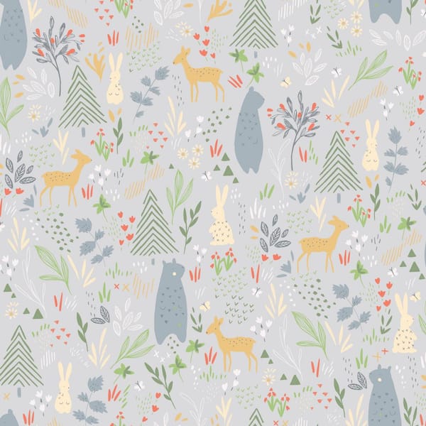 RoomMates 28.29 sq.ft. Spring Forest Pals Peel and Stick Wallpaper