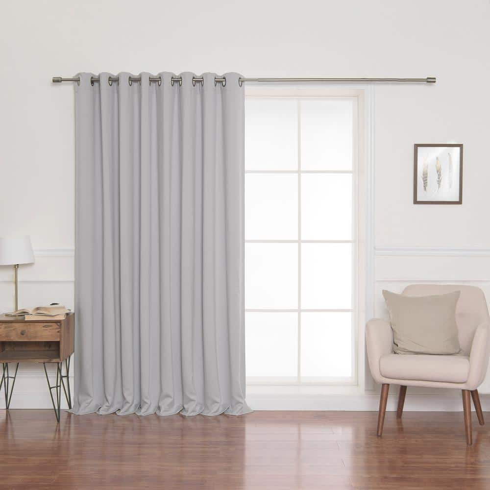 Best Home Fashion Light Grey Grommet Blackout Curtain 52 In W X 84 In L Set Of 2 Grom Fr 84 Ltgrey The Home Depot