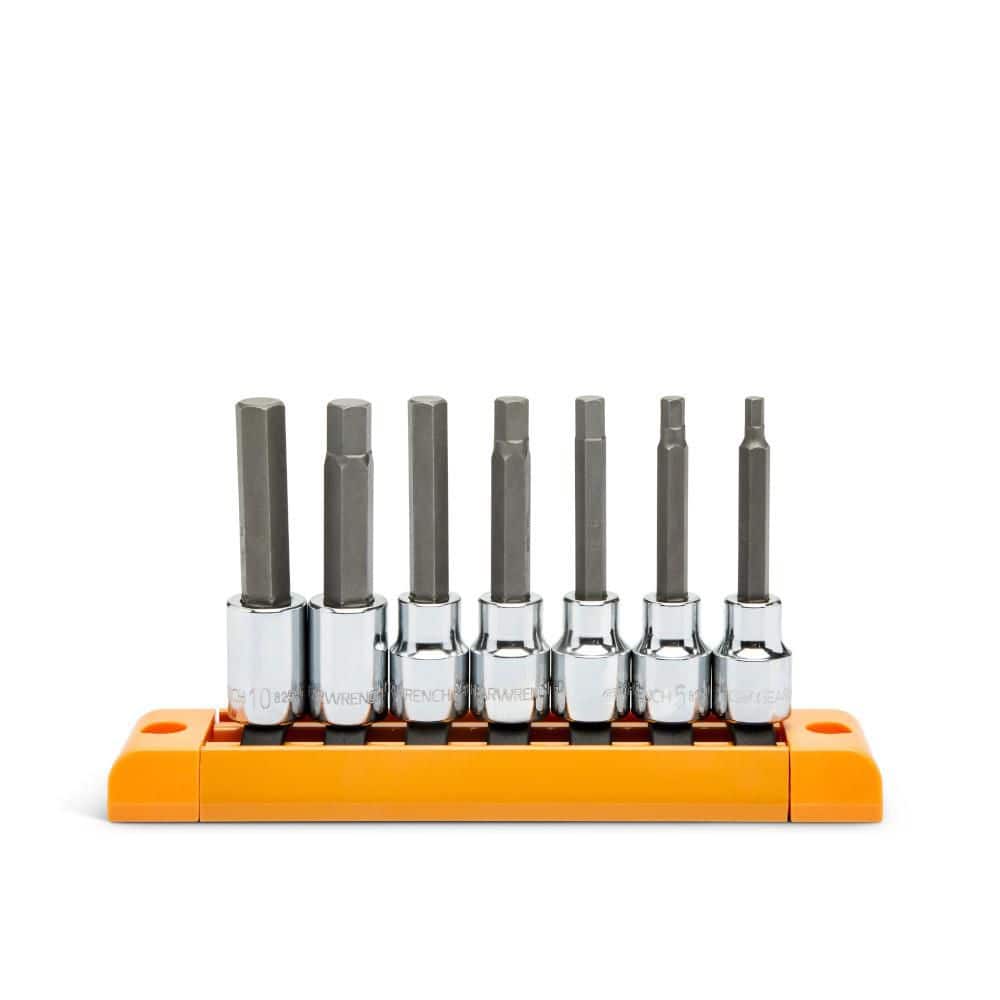 GEARWRENCH 3/8 in. Drive Metric Mid Length Hex Bit Socket Set (7