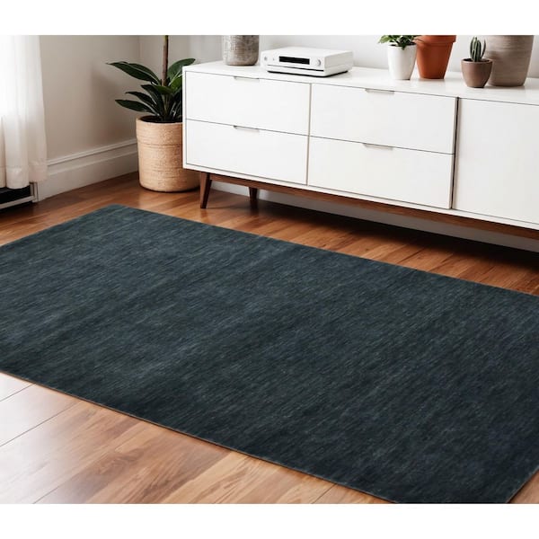 4 ft. x 6 ft. Dark Gray Wool Hand Woven Area Rug