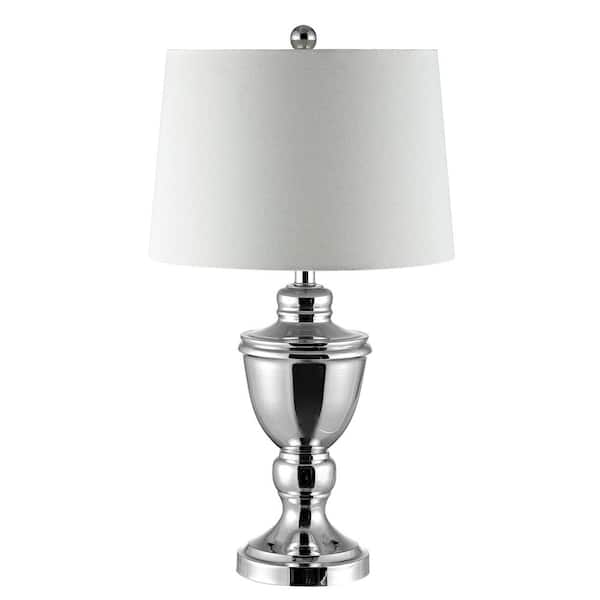SAFAVIEH Ressa 27 in. Polished Nickel Table Lamp