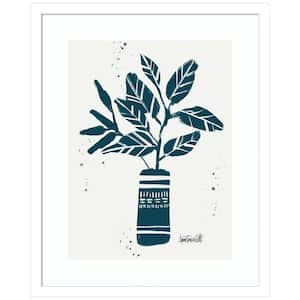 "Monochrome Blue Botanical Sketches VI" by Anne Tavoletti 1 Piece Framed Giclee Astronomy Art Print 21 in. x 17 in.