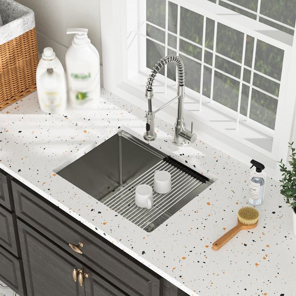 Logmey 23 in. Undermount Laundry Sink Single Bowl 16-Gauge