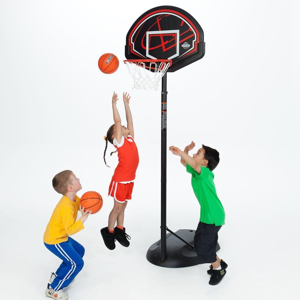 Adjustable 32" Black Polycarbonate Portable Basketball Hoop