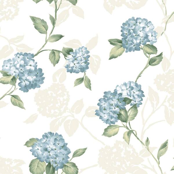 Brewster Arbor Rose Blue Floral Trail Wallpaper