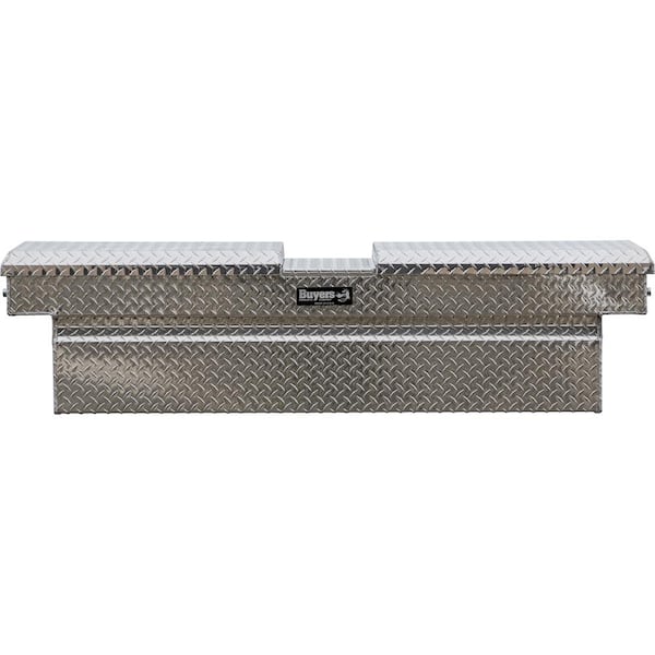Lund 60 in Diamond Plate Aluminum Full Size Top Mount Truck Tool Box with mounting hardware and keys included, Silver