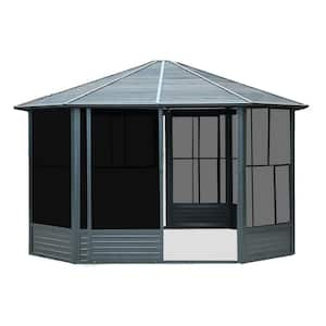 13 ft. x 13 ft. Octagonal Stainless Steel Hardtop Aluminum Frame Solarium